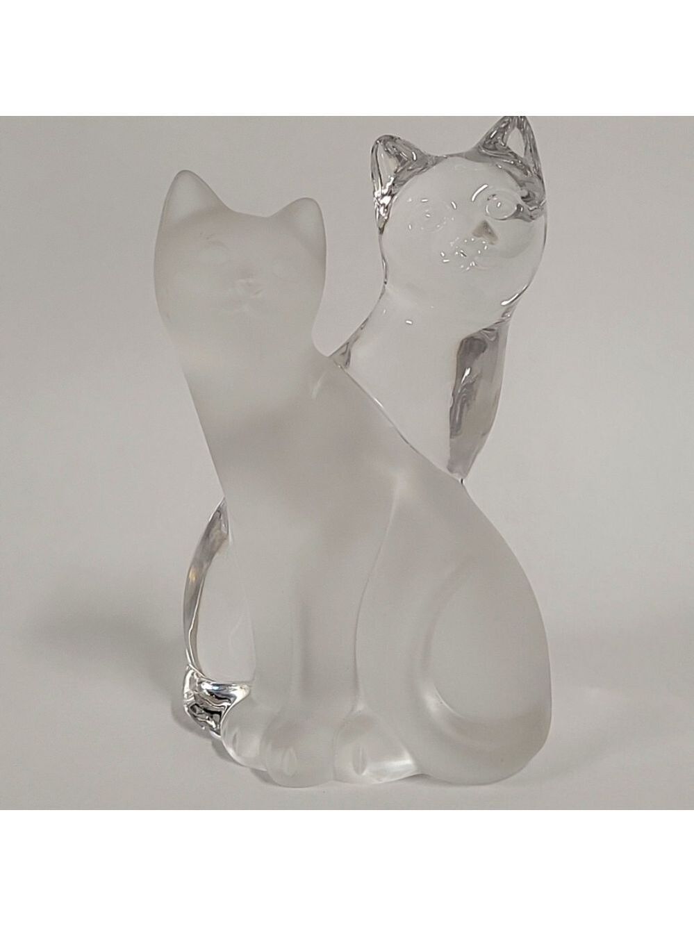 Lenox Fine Crystal - Two Cats Figurine Frosted/Glass "Graceful Embrace"